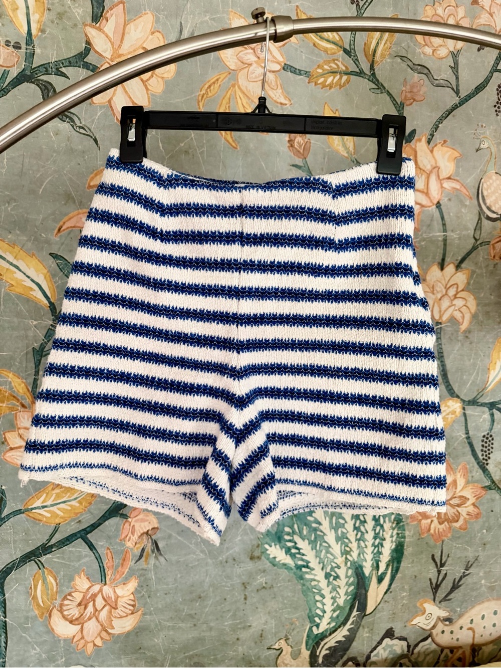 Opullence Paris Malika Blue White Striped Knit Shorts Made in France S